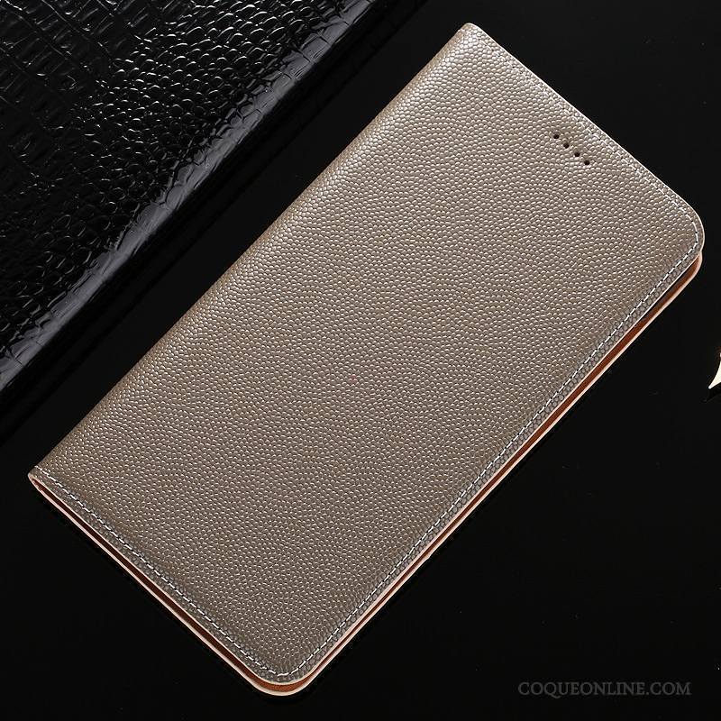 Huawei Nova Coque Gris Cuir Véritable Étui En Cuir Protection Housse Modèle Fleurie Téléphone Portable