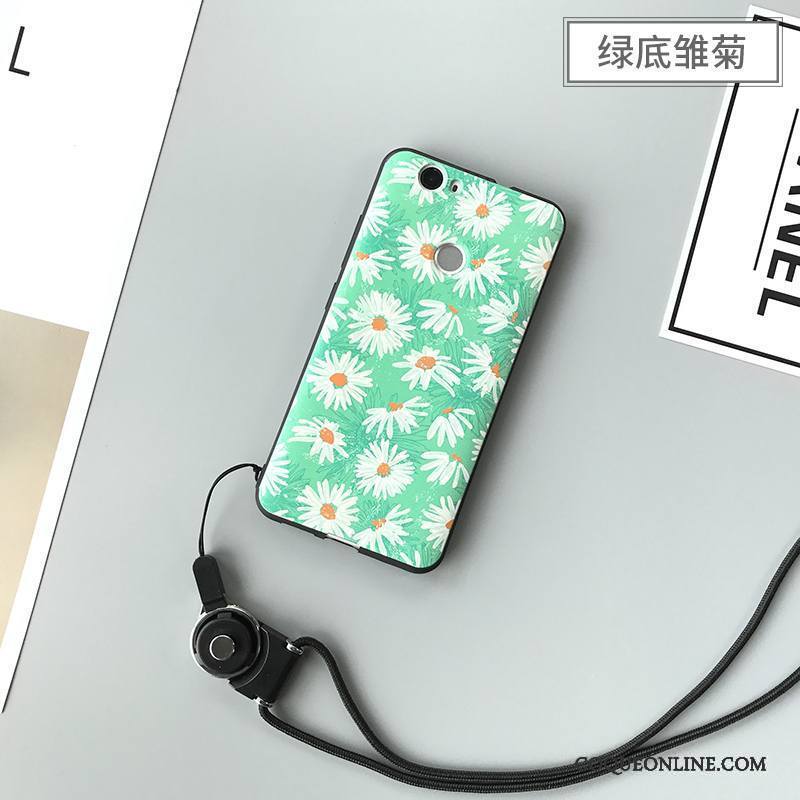 Huawei Nova Incassable Étui Fluide Doux Coque De Téléphone Vert Difficile Peinture