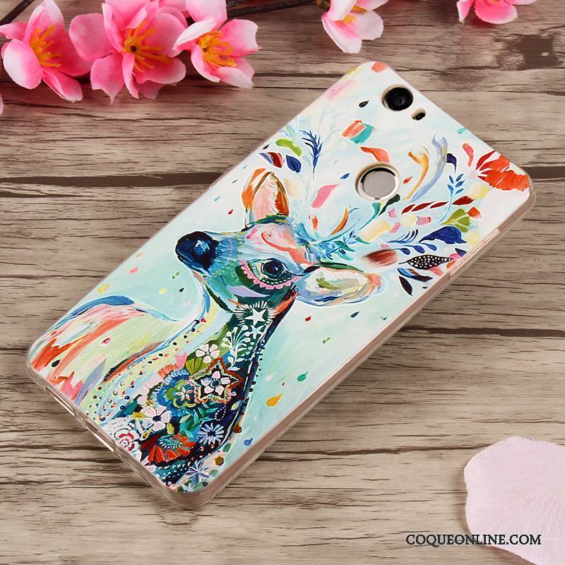 Huawei Nova Tendance Coque De Téléphone Étui Protection Silicone Bleu Clair Dessin Animé