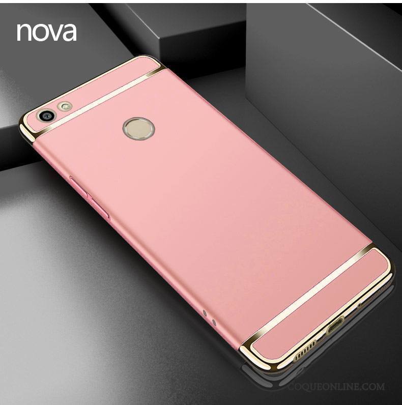 Huawei Nova Tout Compris Incassable Étui Protection Délavé En Daim Coque De Téléphone Rose