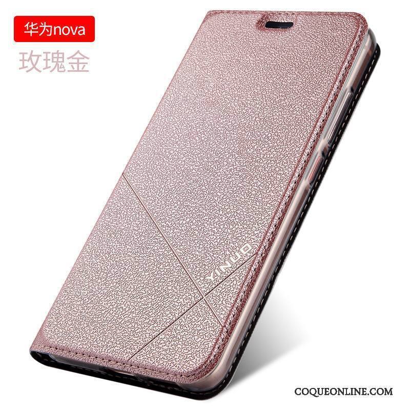 Huawei Nova Tout Compris Étui En Cuir Protection Coque De Téléphone Fluide Doux Rose Silicone