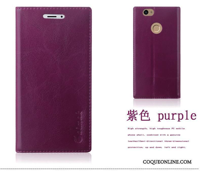 Huawei Nova Étui En Cuir Téléphone Portable Violet Coque De Téléphone Protection