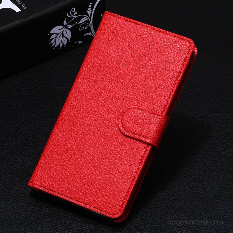 Huawei Nova Étui Incassable Rouge Étui En Cuir Protection Clamshell Coque