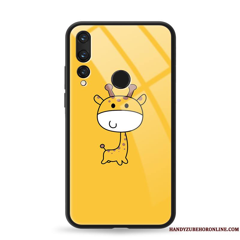 Huawei P Smart+ 2019 Coque De Téléphone Jaune Tout Compris Simple Charmant Silicone Verre