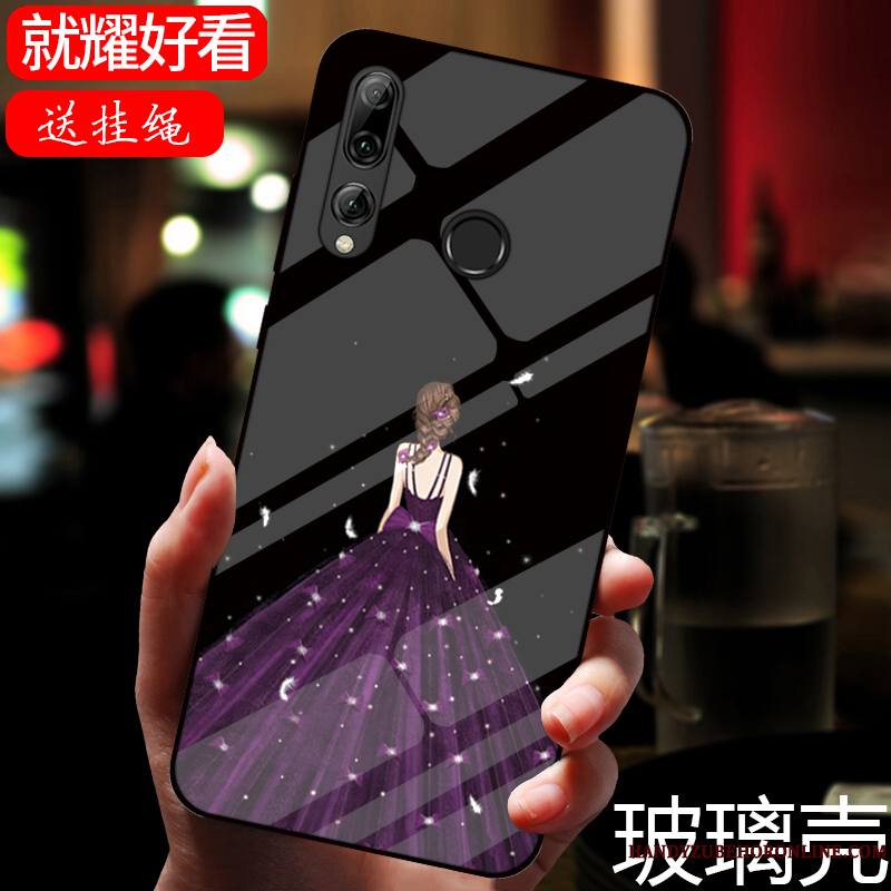 Huawei P Smart+ 2019 Coque De Téléphone Peinture Dessin Animé Verre Miroir Noir