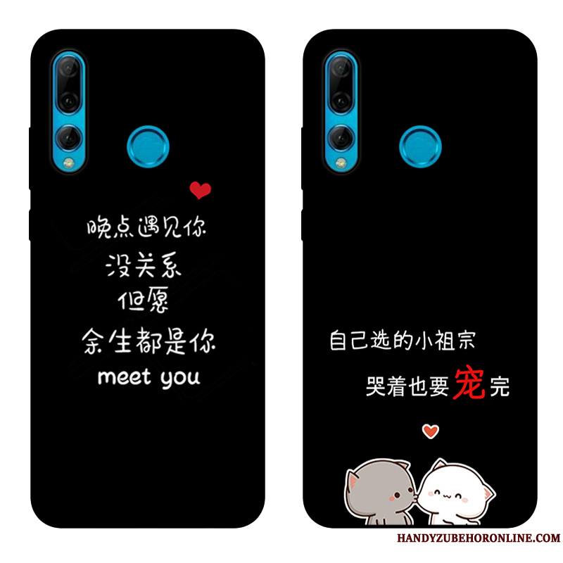 Huawei P Smart+ 2019 Coque Fluide Doux Tout Compris Amoureux Étui Noir Silicone Protection