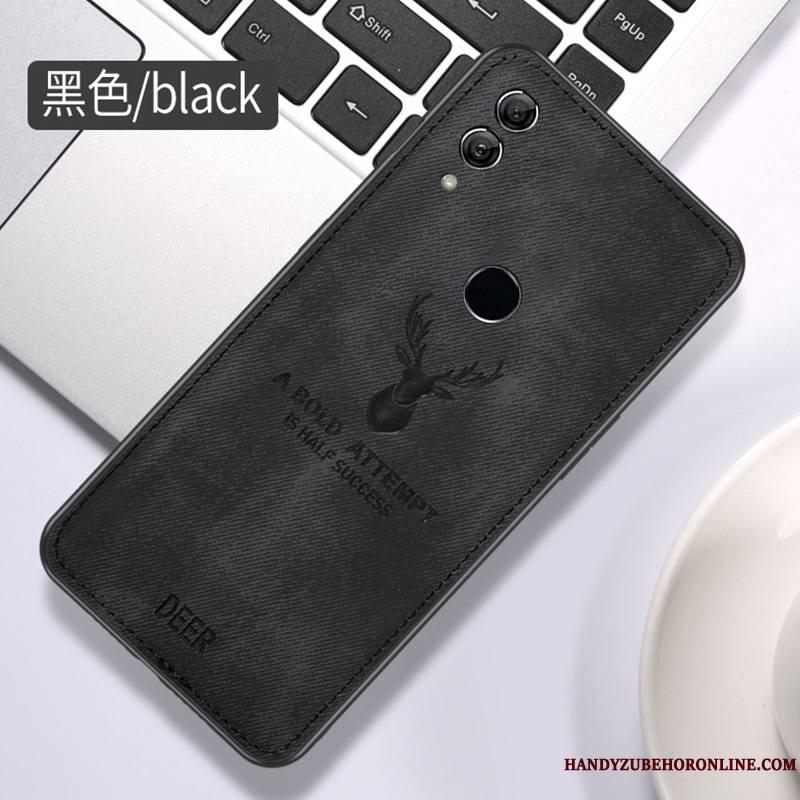 Huawei P Smart 2019 Coque Modèle Fleurie Étui Fluide Doux Noir Protection Tempérer Nouveau