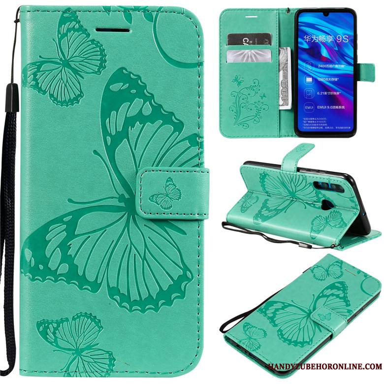 Huawei P Smart+ 2019 Fleurs De Papillons Coque De Téléphone Incassable Étui En Cuir Housse Fluide Doux Protection