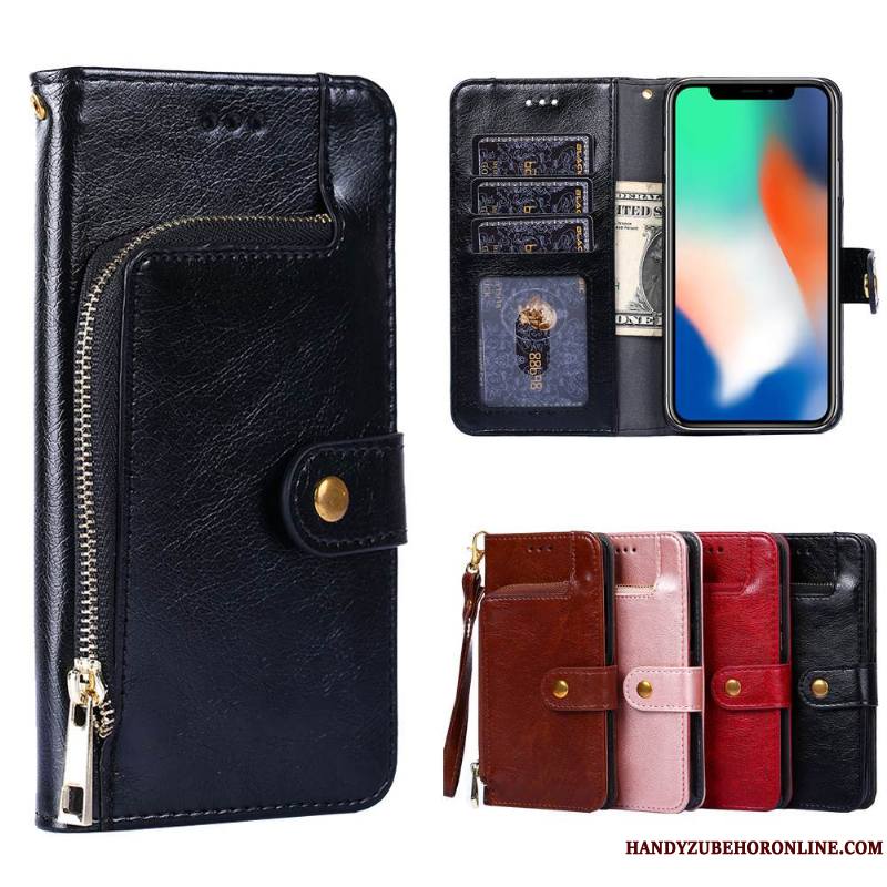 Huawei P Smart+ 2019 Housse Noir Portefeuille Étui En Cuir Modèle Fleurie Litchi Coque De Téléphone