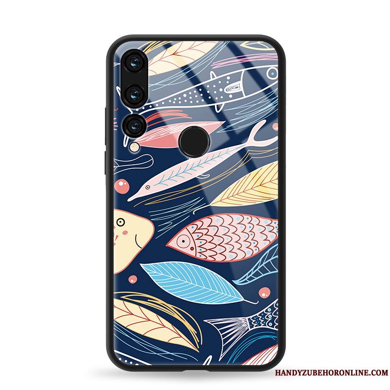 Huawei P Smart+ 2019 Incassable Coque De Téléphone Abstrait Miroir Membrane Plume Étui