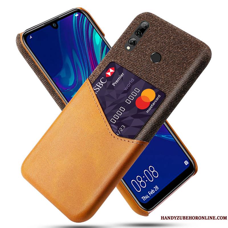 Huawei P Smart+ 2019 Orange Carte Simple Coque De Téléphone Étui En Cuir Protection