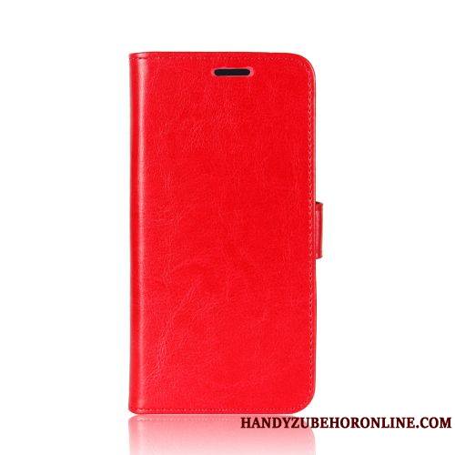 Huawei P Smart 2020 Coque De Téléphone Housse Étui En Cuir Business Rouge Carte Protection