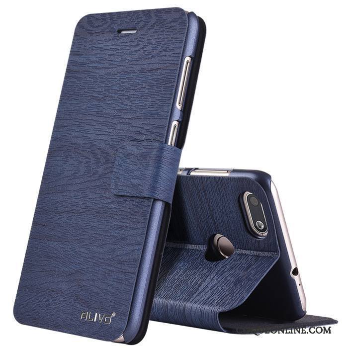 Huawei P Smart Coque De Téléphone Protection Clamshell Bleu Étui En Cuir