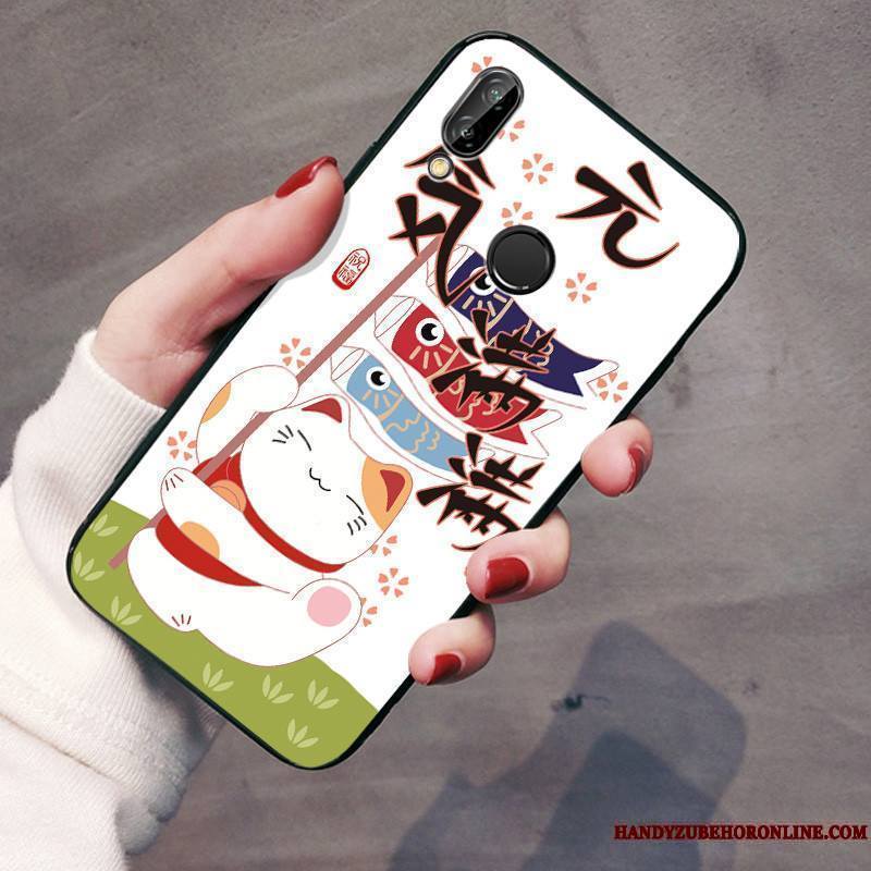 Huawei P Smart+ Coque Ornements Suspendus Charmant Protection Incassable Tout Compris Gaufrage Chat