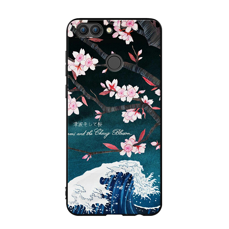 Huawei P Smart Noir Sakura Beauté Fluide Doux Protection Coque De Téléphone Étui