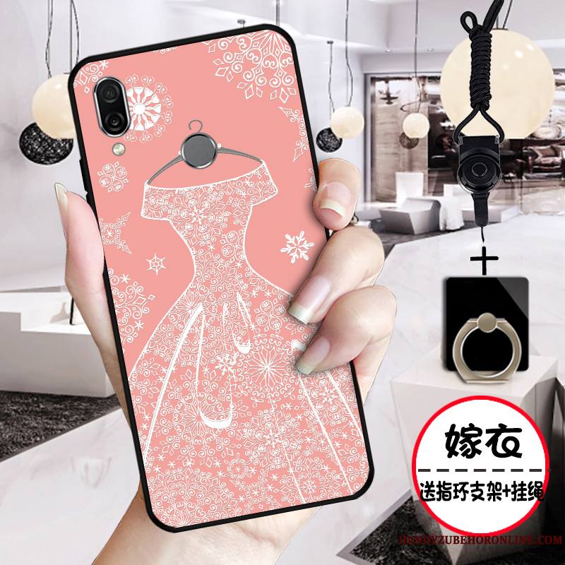 Huawei P Smart Z Dessin Animé Rose Protection Étui Tout Compris Fluide Doux Coque De Téléphone