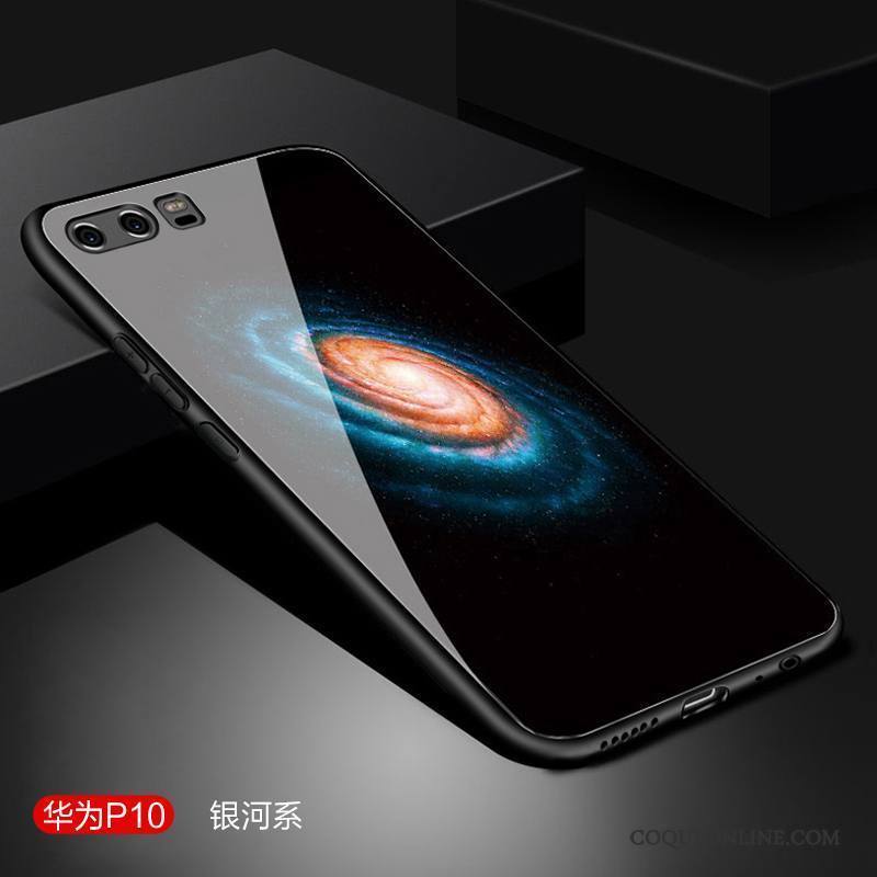 Huawei P10 Coque Créatif Protection Tout Compris Noir Verre Incassable Étui