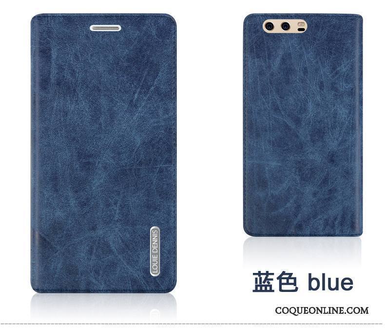 Huawei P10 Coque De Téléphone Bleu Couvercle Arrière Téléphone Portable Protection Incassable Étui En Cuir