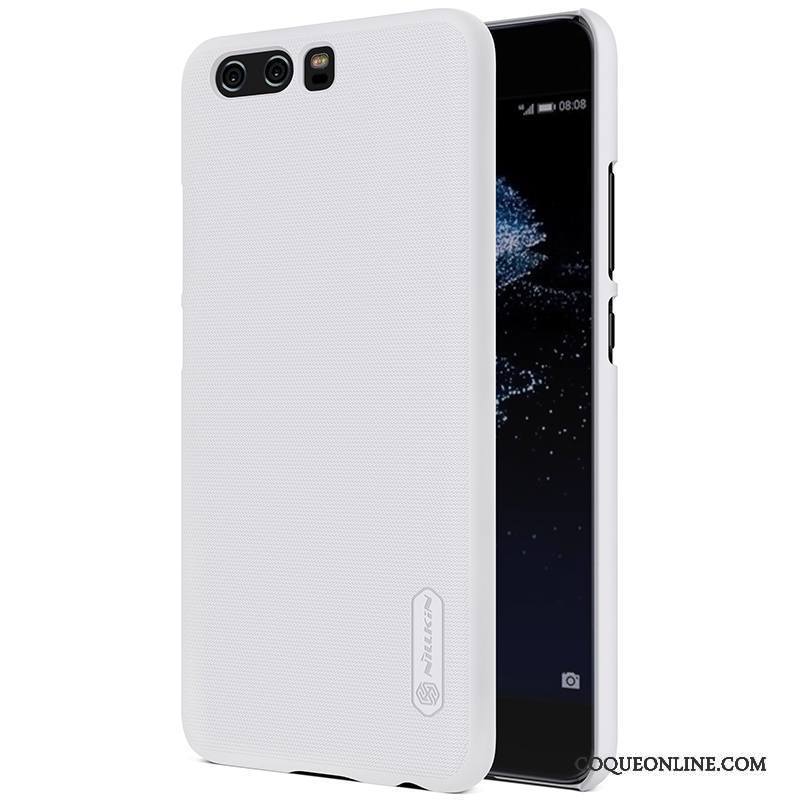 Huawei P10 Coque Difficile Étui Délavé En Daim Tout Compris Blanc Incassable Protection