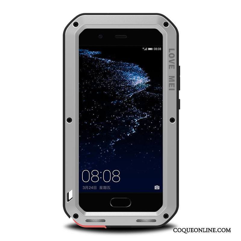 Huawei P10 Coque Étui Fluide Doux Protection Métal Téléphone Portable Tout Compris Gris