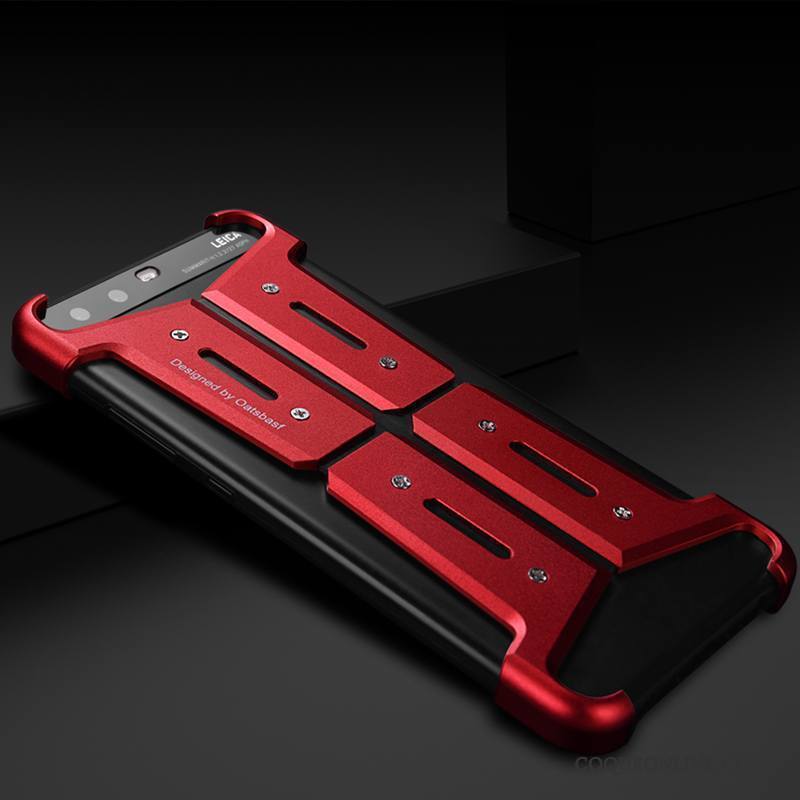 Huawei P10 Incassable Coque De Téléphone Étui Protection Tendance Rouge Métal