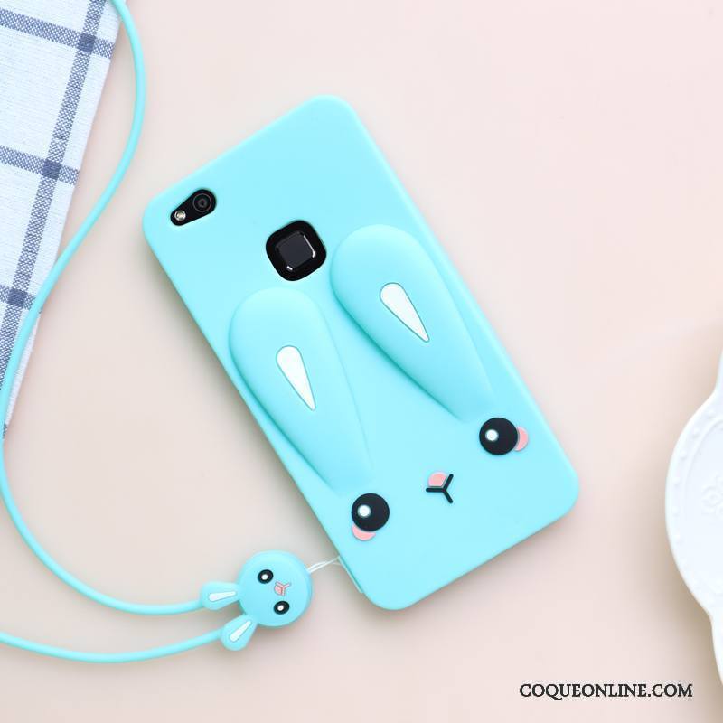 Huawei P10 Lite Coque Fluide Doux Étui Dessin Animé Protection Jeunesse Bleu Clair Silicone