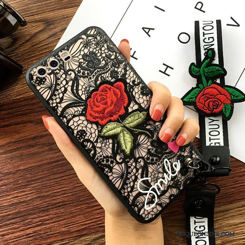 Huawei P10 Noir Coque Fleur Protection De Téléphone Incassable Étui