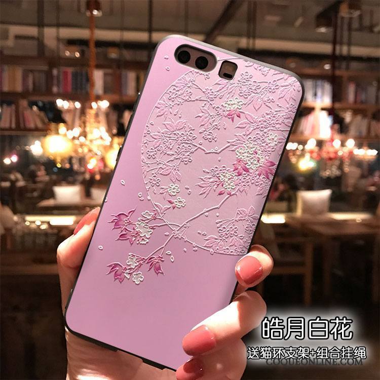 Huawei P10 Ornements Suspendus Coque De Téléphone Silicone Tendance Étui Rose Vent