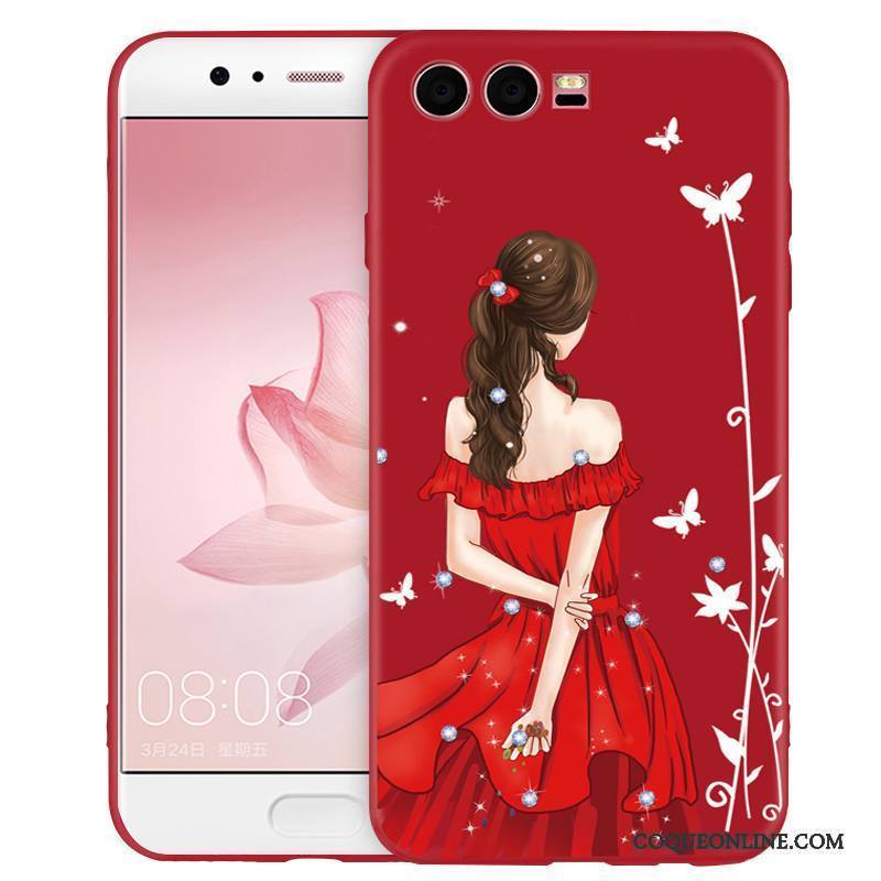 Huawei P10 Personnalité Coque De Téléphone Créatif Étui Fluide Doux Rouge Silicone