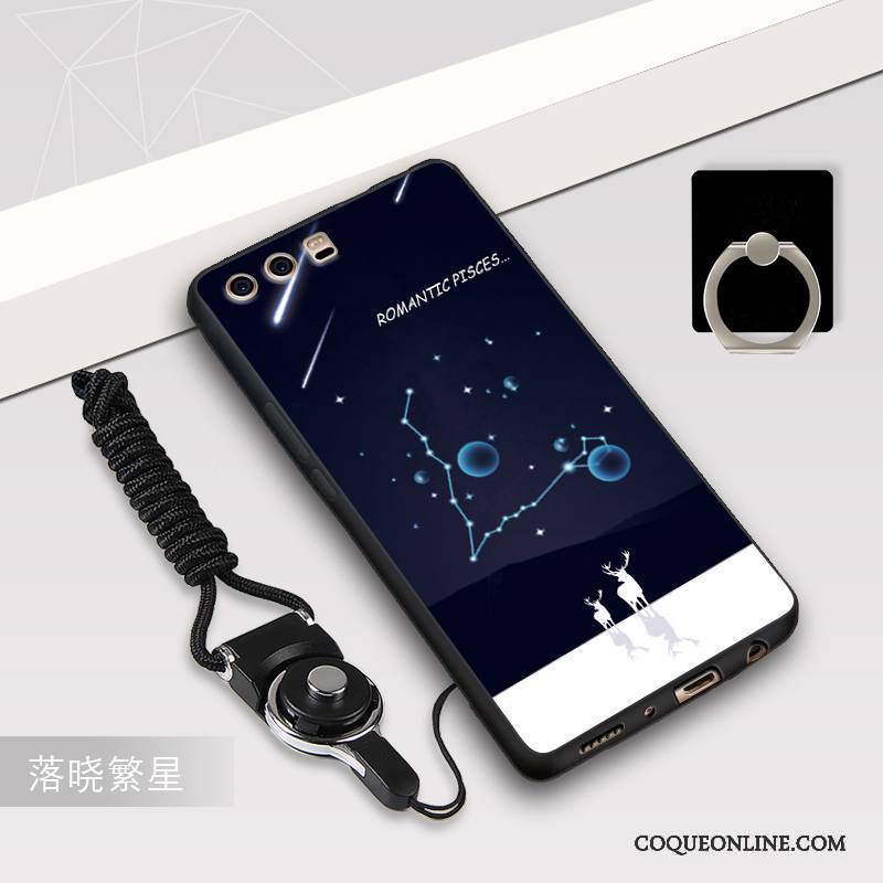 Huawei P10 Plus Coque Incassable Fluide Doux Silicone Étui Ornements Suspendus Créatif