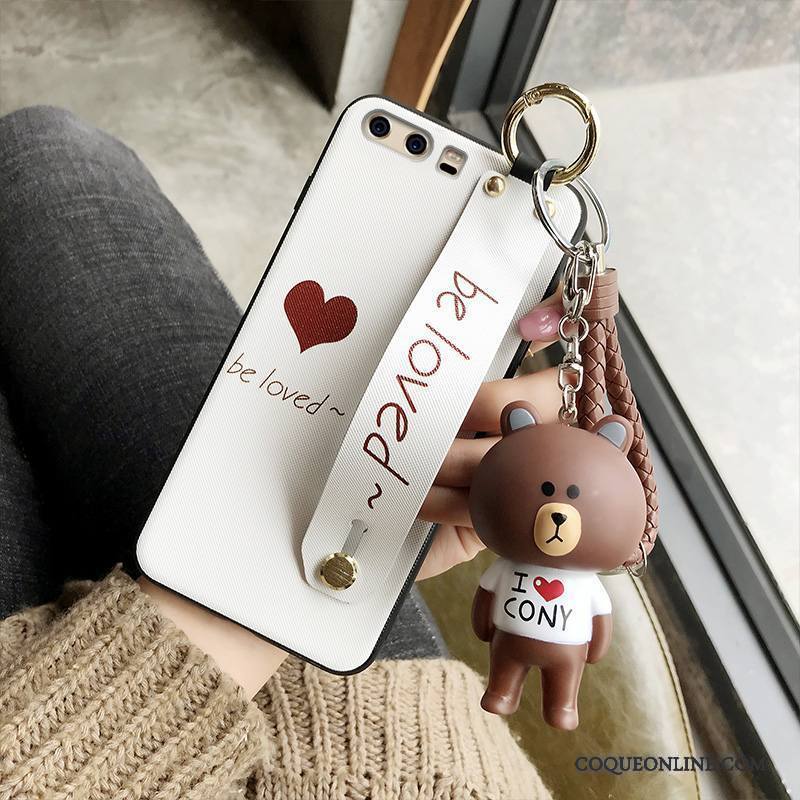 Huawei P10 Plus Coque Silicone Créatif Amour Délavé En Daim Tout Compris Blanc Personnalité