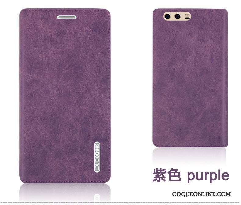 Huawei P10 Plus Coque Téléphone Portable Violet Couvercle Arrière Étui En Cuir Protection Incassable