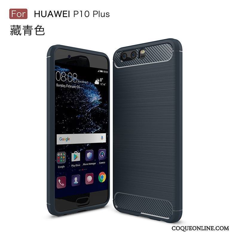 Huawei P10 Plus Incassable Fluide Doux Coque De Téléphone Protection Délavé En Daim Étui Silicone