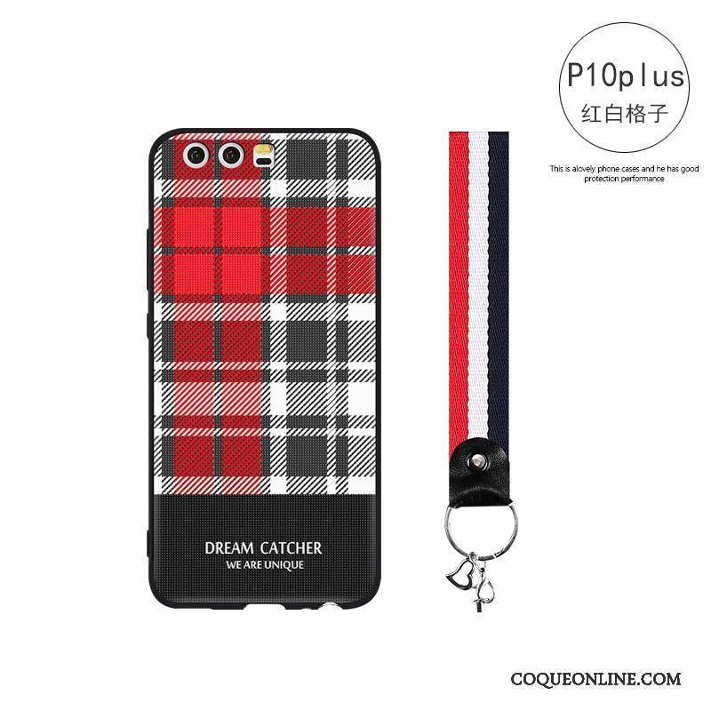 Huawei P10 Plus Incassable Téléphone Portable Fluide Doux Plaid Coque Tendance Simple