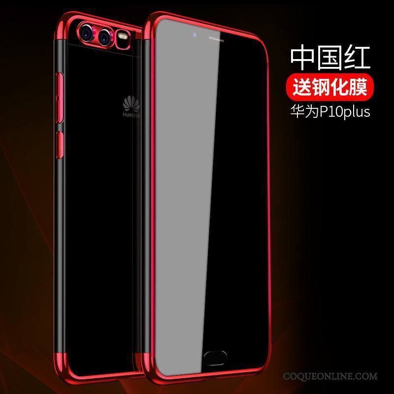 Huawei P10 Plus Protection Silicone Incassable Coque De Téléphone Rouge Étui Tout Compris