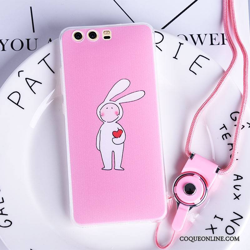 Huawei P10 Plus Tendance Coque De Téléphone Étui Silicone Gaufrage Légère Rose