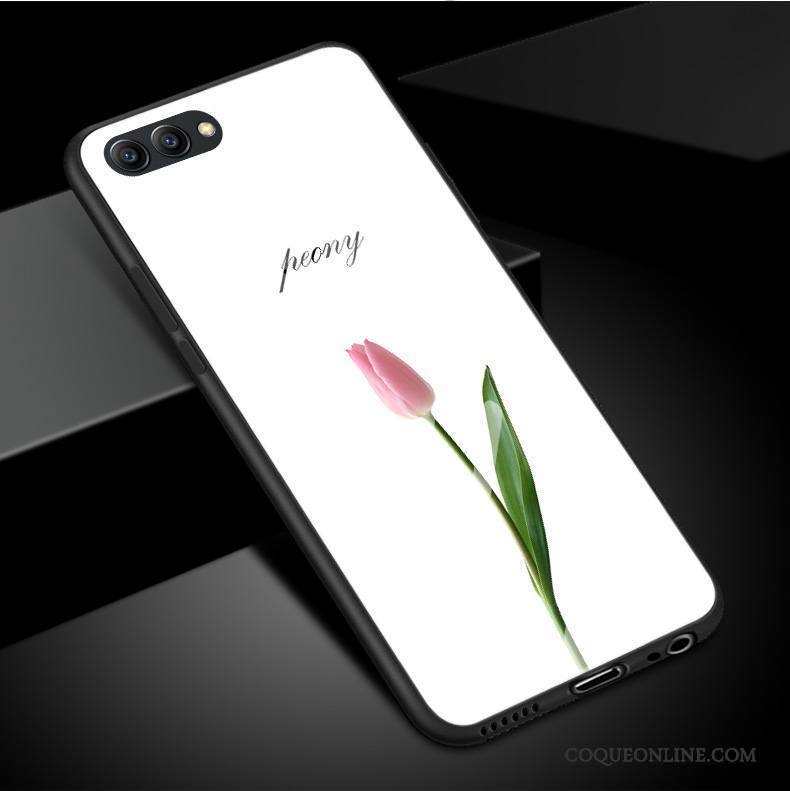 Huawei P10 Plus Verre Art Silicone Simple Blanc Frais Coque De Téléphone