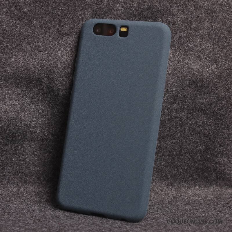 Huawei P10 Plus Étui Bleu Silicone Incassable Délavé En Daim Coque Simple