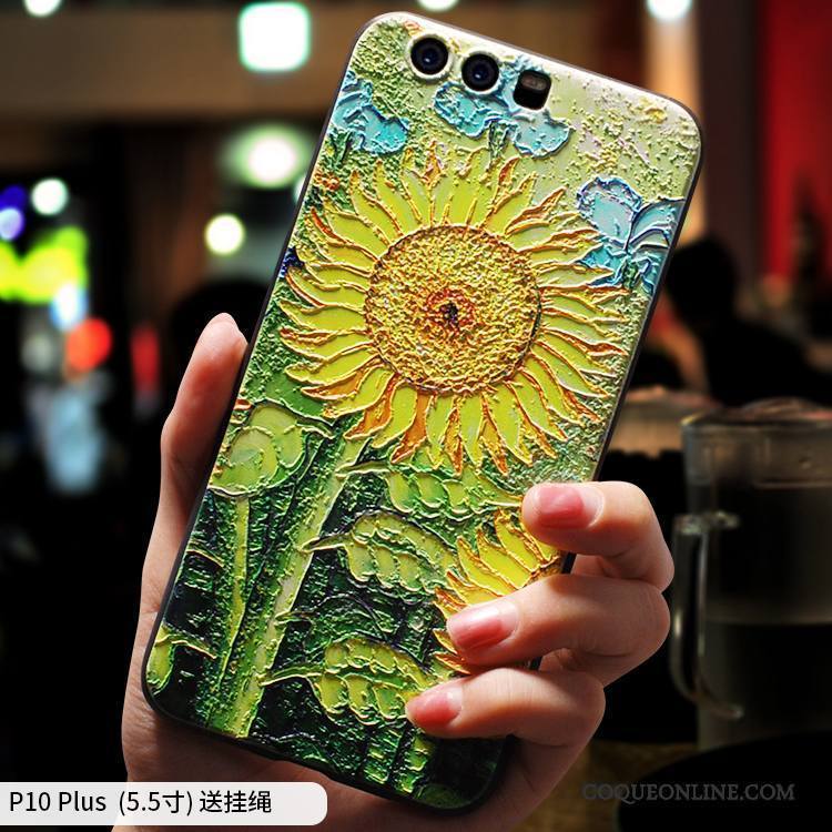 Huawei P10 Plus Étui Fluide Doux Tout Compris Silicone Coque De Téléphone Art Personnalité