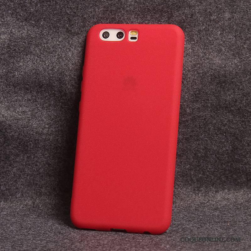 Huawei P10 Rouge Tout Compris Étui Incassable Coque De Téléphone Fluide Doux Simple
