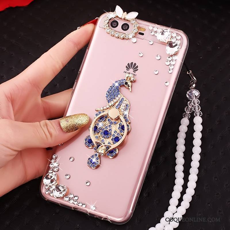 Huawei P10 Strass Coque Rose De Téléphone Protection Étui Silicone