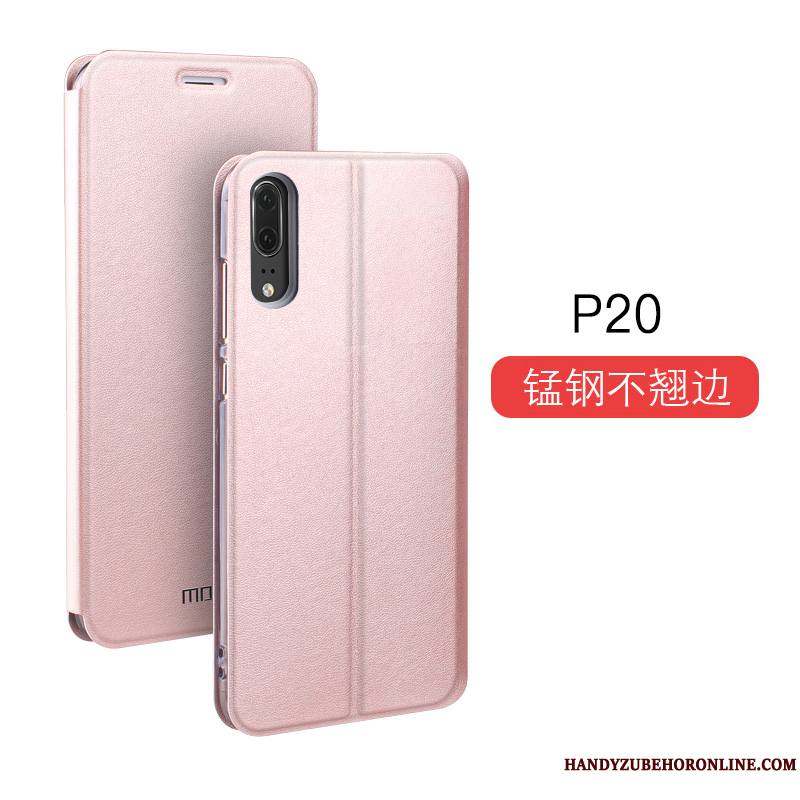 Huawei P20 Coque Clamshell Créatif Membrane Tout Compris Mode Or Étui