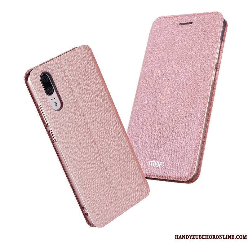 Huawei P20 Coque Personnalité Clamshell Or Rose Silicone Mode Marque De Tendance Étui