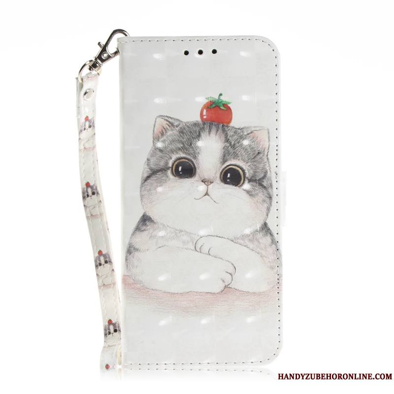 Huawei P20 Housse Incassable Peinture Protection Étui En Cuir Chat Coque De Téléphone