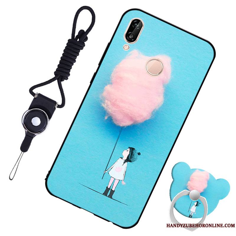 Huawei P20 Lite Bleu Protection Coque Silicone Étui Téléphone Portable