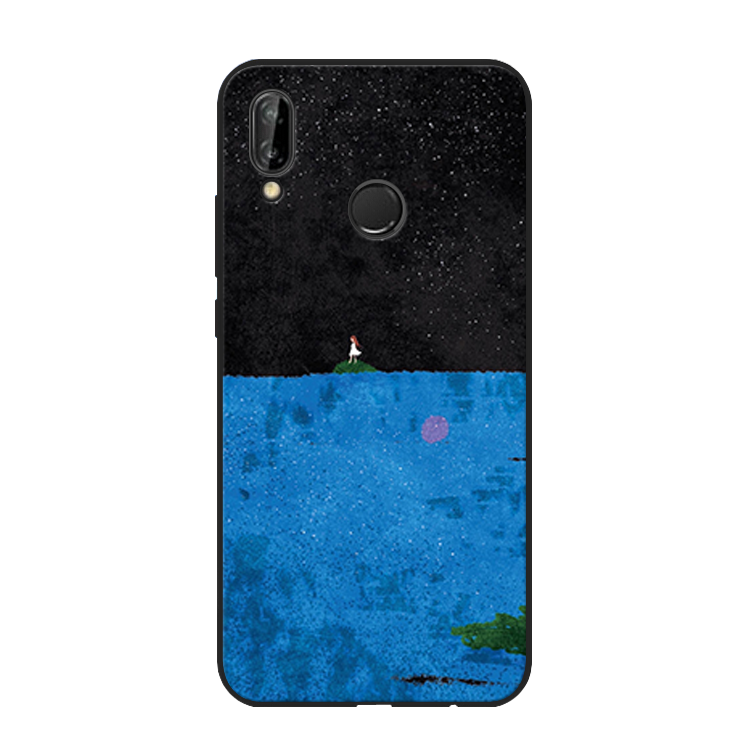 Huawei P20 Lite Coque De Téléphone Étui Bleu Ciel Étoilé Silicone Créatif Protection