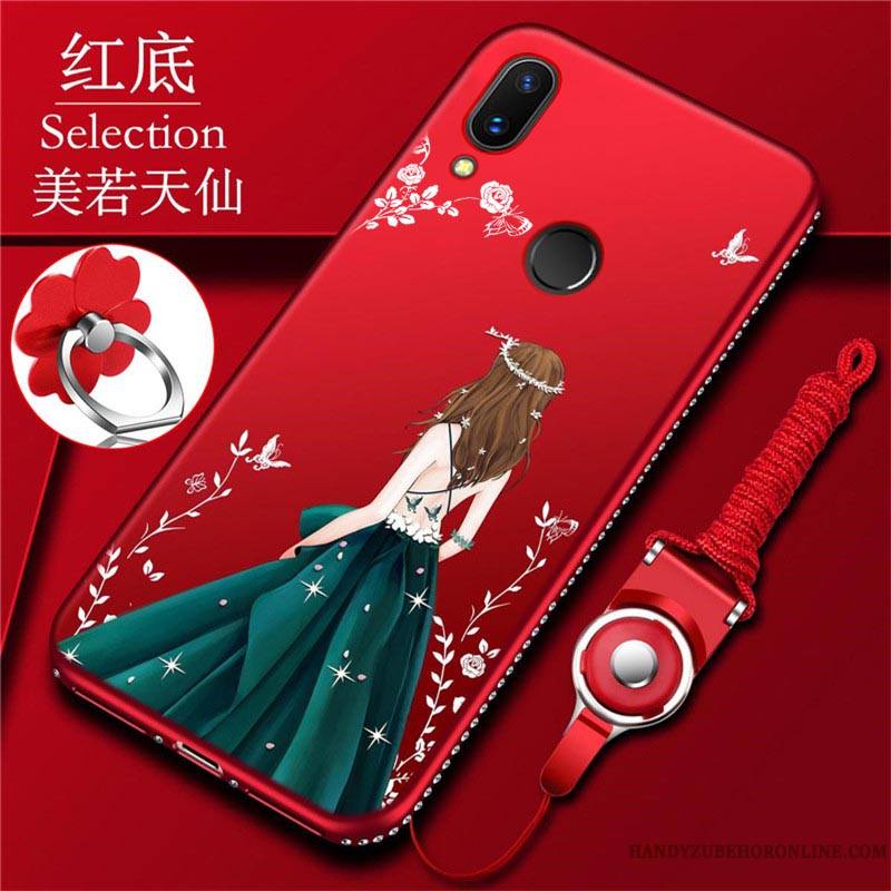 Huawei P20 Lite Fluide Doux Strass Étui Vert Coque De Téléphone Tendance