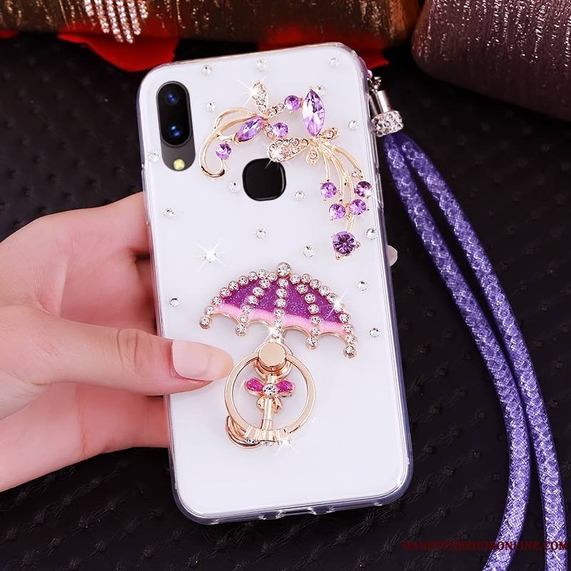 Huawei P20 Lite Strass Étui Jeunesse Fluide Doux Coque De Téléphone Violet Protection