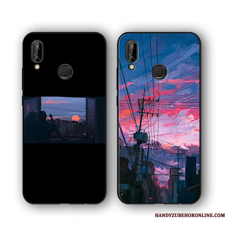 Huawei P20 Lite Étui Fluide Doux Téléphone Portable Silicone Coque Multicolore Tout Compris