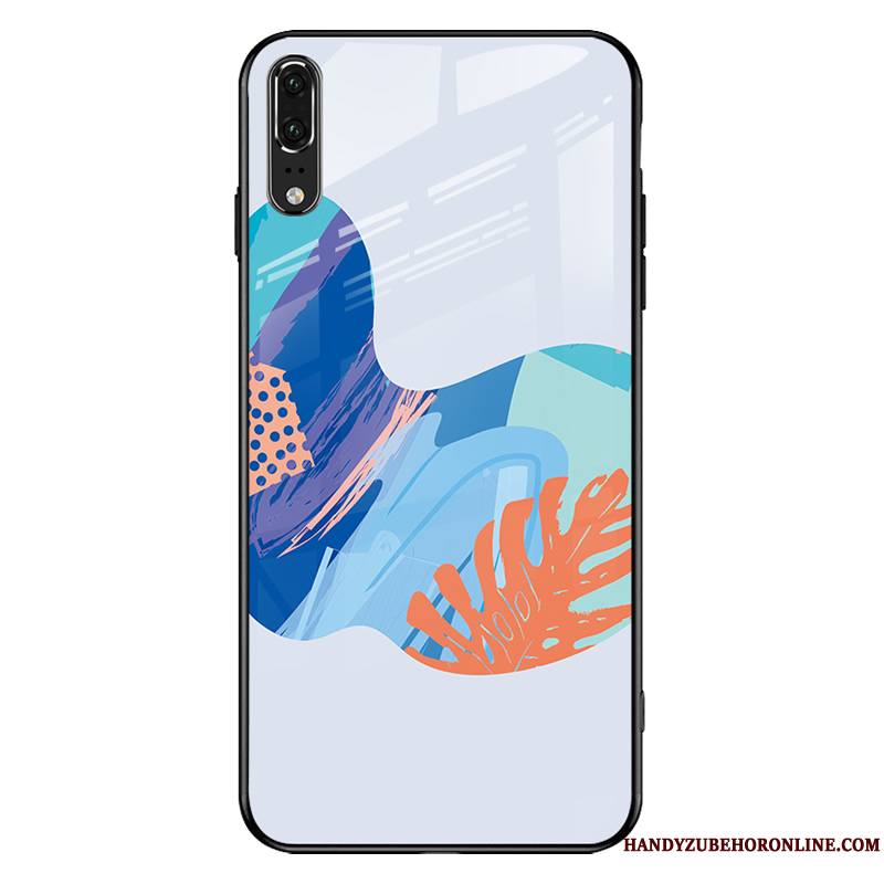 Huawei P20 Personnalité Tendance Bleu Créatif Coque De Téléphone Silicone Étui